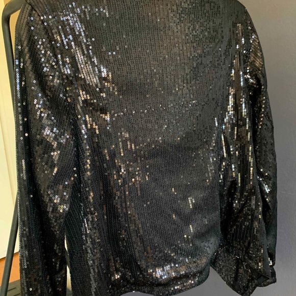 BLACK SEQUIN BLAZER - Picture 2 of 7